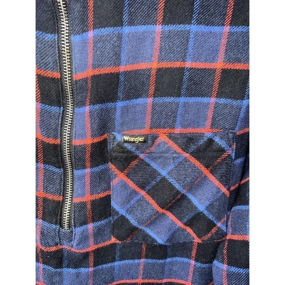 Wrangler Women’s Plaid Pullover Top Size M 1/4 Zip Pockets - Picture 4 of 4